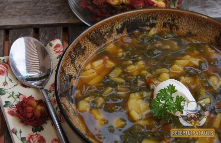 Burokėlių lapų sriuba vos iš kelių ingredientų!
