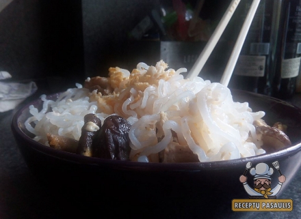 Keto noodles - Shirataki nūdlai su grybais