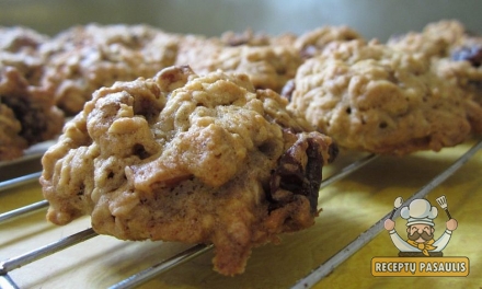 Baltyminiai avižiniai sausainiai su šokoladu ir proteinu