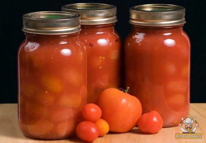 Pomidorai savo sultyse be kaitinimo