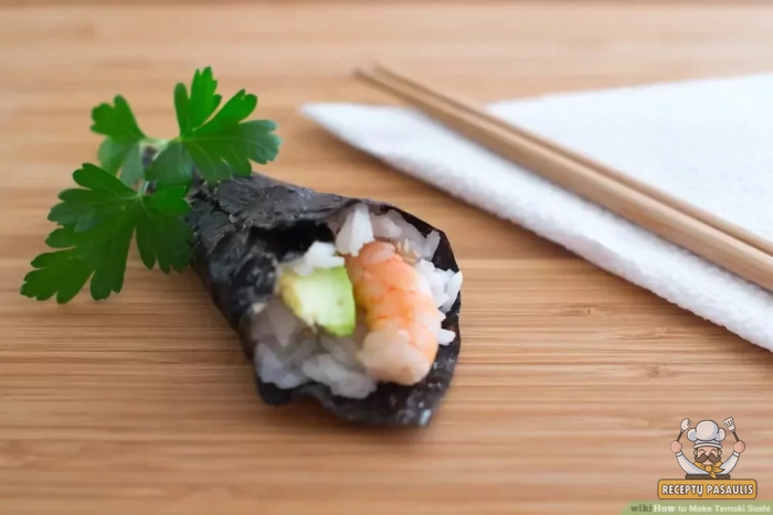 Temaki (sushi) su surimi krevetėmis