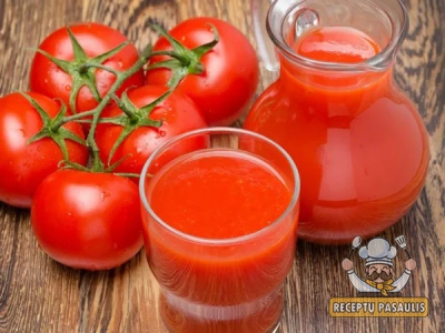 Šiam pomidorų sulčių receptui nereikia sulčiaspaudės.