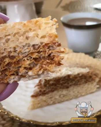 Vafliai su kondensuoto pieno pertepimu