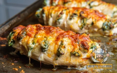 Grybais įdaryta vištiena