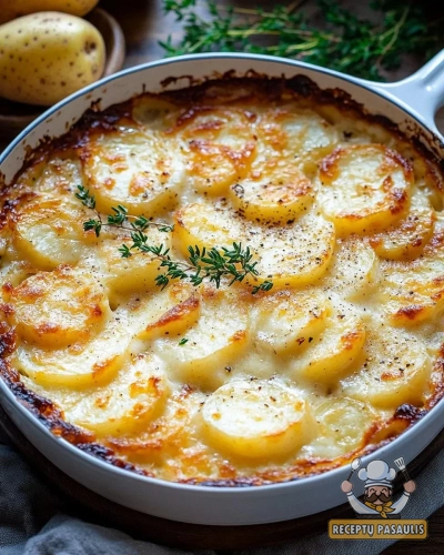 Bulvių pyragas su grybais ir jautiena