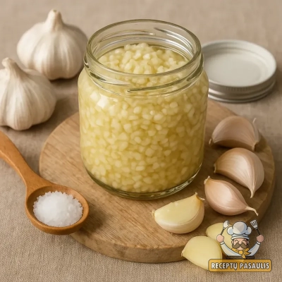 Česnakų ruošinys greitam vartojimui