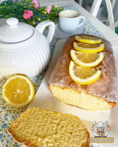 Skaniausias citrininis keksas su citrininiu glajumi