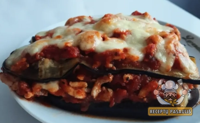 Baklažanų lazanija su varške