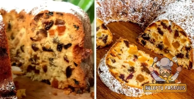 Keksas su džiovintais vaisiais: mažai tešlos, daug vaisių - idealus Kalėdoms!