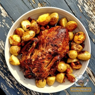 Kepta antis kepimo rankovėje su obuoliais