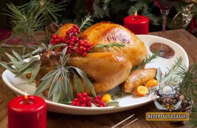 Keptas įdarytas kalėdinis kalakutas