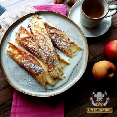 Lietiniai blynai su maskarpone ir baltu šokoladu