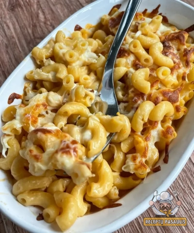 Amerikietiškas makaronų ir sūrio apkepas (Mac and Cheese)