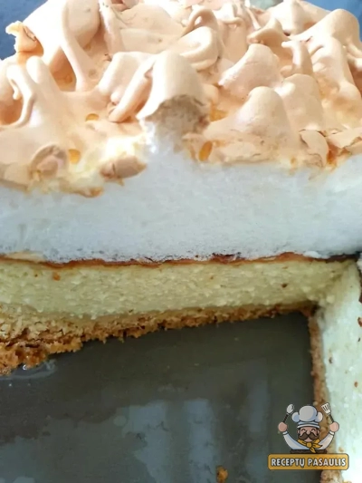 Varškės pyragas Angelo ašaros su sausainiais