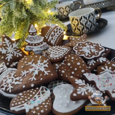 Šokoladiniai imbieriniai sausainiai su medumi ir kakava