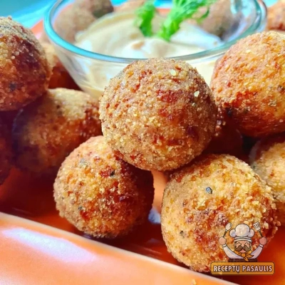 Sūrio rutuliukai - spurgos su džiūvėsėliais