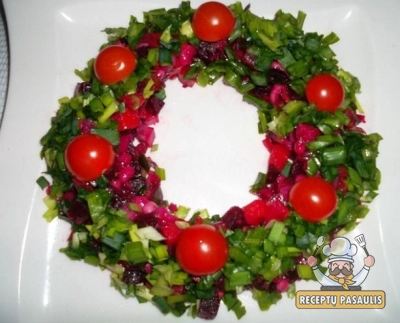 Šventinis silkės receptas "Kalėdinis vainikas"