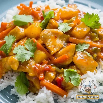 Vištiena morkų padaže su grietinėle