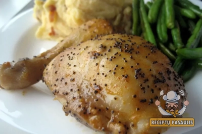 Vištienos šlaunelės medaus ir garstyčių marinate