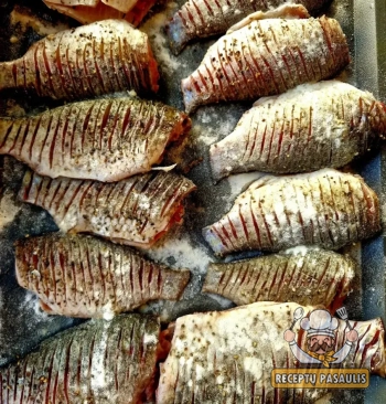 Kepti žiobriai karšto oro gruzdintuvėje