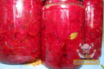 Marinuota burokėlių mišrainė barščiams arba šaltibarščiams