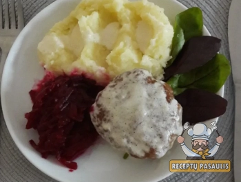 Sultingi kiaulienos kotletai su gazuotu mineraliniu ir krakmolu