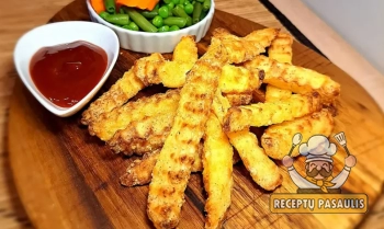 Paprastai ir skaniai keptuvėje keptos bulvytės fri