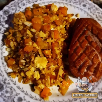 Kepta anties krūtinėlė pagal "Gardu Gardu" - su kalafiorų ryžiais