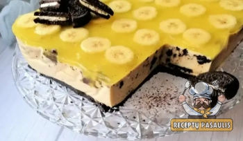Skaniausias bananų pyragas "Banoreo" su Oreo sausainiais
