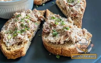 Greitai pagaminama rūkytos lašišos ir pupelių užtepėlė be majonezo