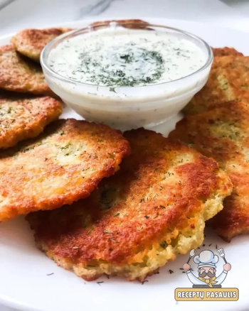 Ukrainietiški bulviniai blynai Deruny su svogūnais, miltais ir kiaušiniais