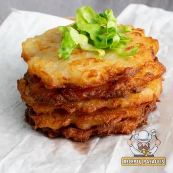 Tradiciniai ir skanūs bulviniai blynai per burokinę tarką su mėsa