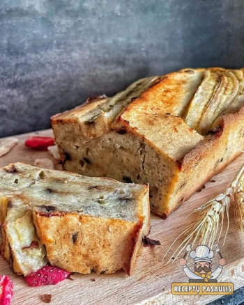 Bananų duona su šokolado gabaliukais
