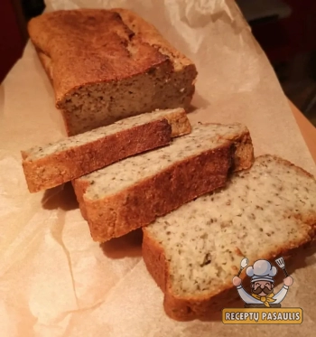 Bananų duona su chia sėklomis ir linų sėmenimis