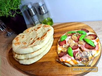 Bazlama turkiška mielinė duona keptuvėje – minkšta, puri ir gardi