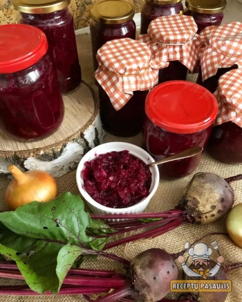 Virtų burokėlių mišrainė žiemai su aliejumi ir actu