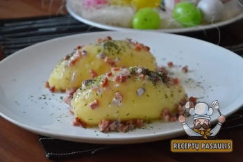 Tinginių cepelinai - Greitai pagaminami varškės cepelinai su manų kruopomis