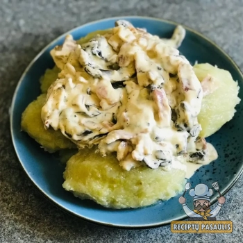 Greiti tinginių cepelinai iš varškės, be bulvių, su mėsa