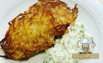 Bulviniai blynai kitaip - su miltais ir kiaušiniais