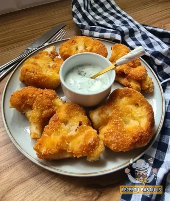 Traškūs kalafiorai - žiediniai kopūstai kepti tešloje