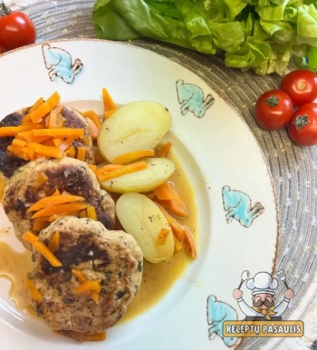 Purūs kotletai iš cukinijos su faršu vakarienei