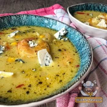 Krevečių sriuba su kokosų pienu ir ryžiais