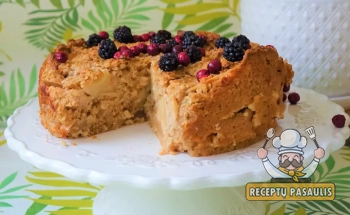 Obuolių pyragas iš 5 ingredientų (be miltų, be kiaušinių)