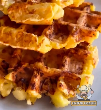 Vafliai su varške ir obuoliais