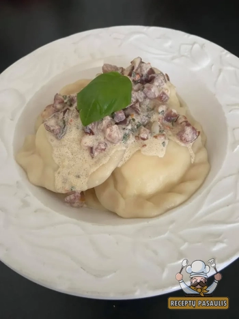 Virtieniai su varške ir lašinukais (rūkyta šonine)