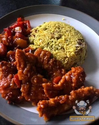 Traški vištiena su morkomis ir paprikomis, medaus ir bbq padaže