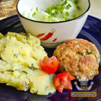 Vištienos kotletai - maltinukai su sūriu ir špinatais