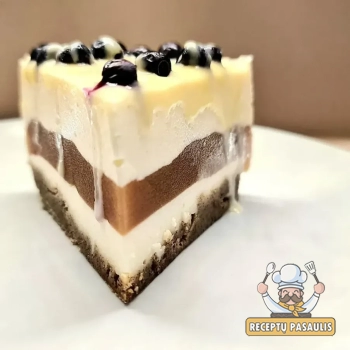 Lengvas mažai kaloringas vaisinis tortas su varške ir želatina be miltų