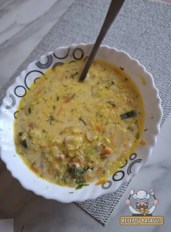 Lašišos sriuba su grietinėle ir daržovėmis